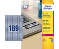Label, Polyester, 25.4 x 10mm, 20x 189pcs, Silver